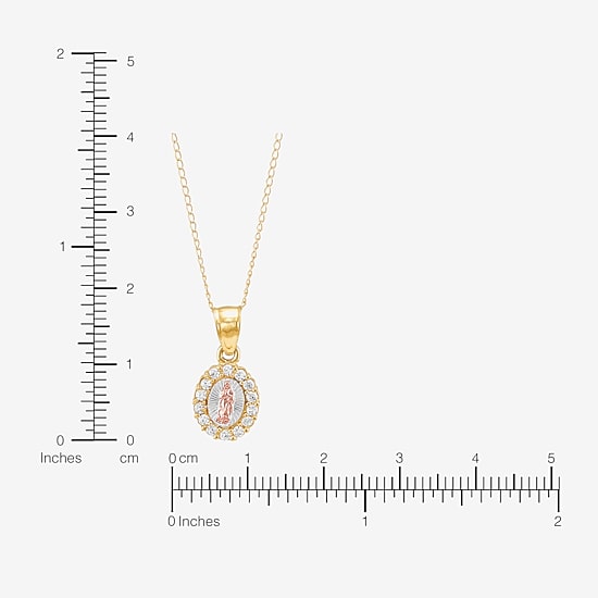 Limited Quantities! Girls White Cubic Zirconia 14K Gold 13 Inch Pendant Necklace