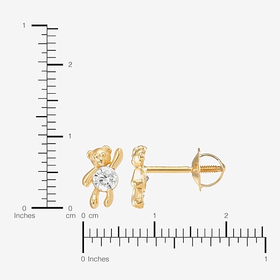 Limited Quantities! White Cubic Zirconia 14K Gold Stud Earrings