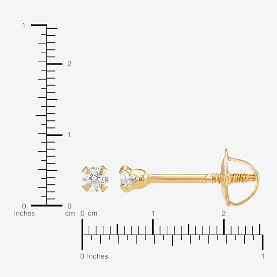 Limited Quantities! White Cubic Zirconia 14K Gold 2mm Round Stud Earrings