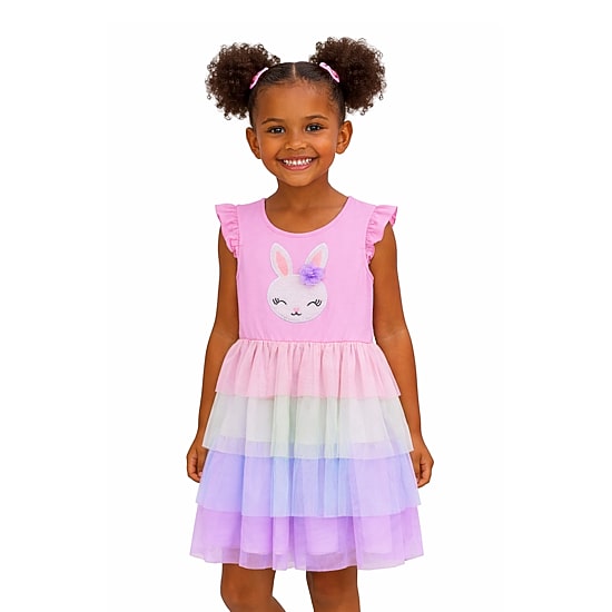Lilt Little Girls Cap Short Sleeve Tutu Dress