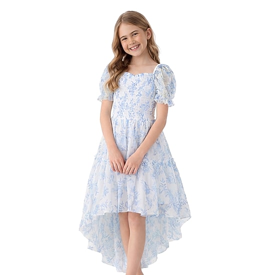 Lilt Big Kid Girls Puffed Short Sleeve A-Line Dress