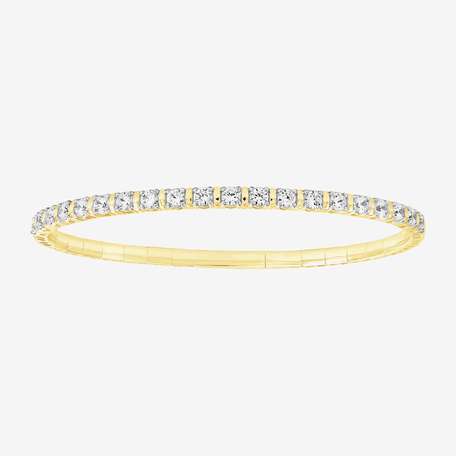 (F / Si2) Womens 2 CT. T.W. Lab Grown White Diamond 14K Gold Over Silver Bangle Bracelet