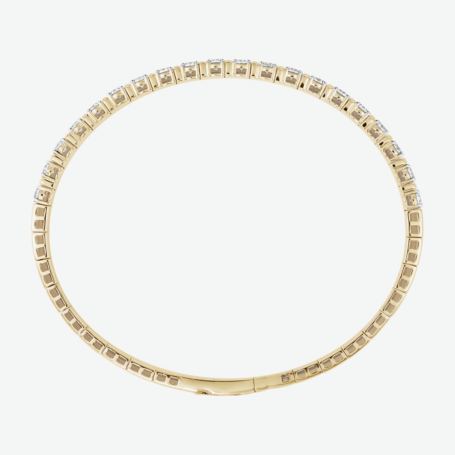 (F / Si2) Womens 2 CT. T.W. Lab Grown White Diamond 14K Gold Over Silver Bangle Bracelet