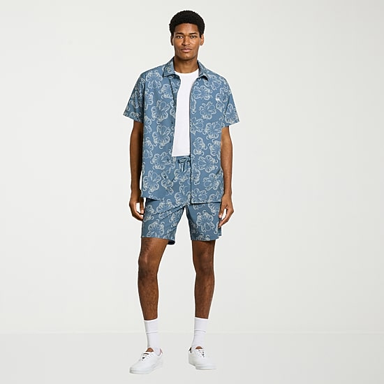 Hurley Mens Short Sleeve Regular Fit Button-Down Shirt
