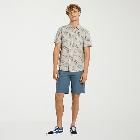 Hurley Mens Short Sleeve Regular Fit Button-Down Shirt