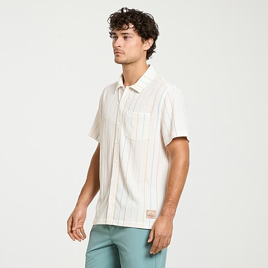 Hurley Mens Short Sleeve Regular Fit Stretch Fabric Button-Down Shirt