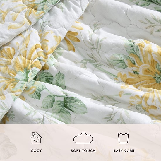 Laura Ashley Honeysuckle 3-pc. Reversible Quilt Set
