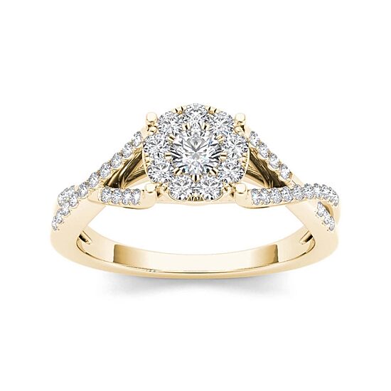 3/4 CT.T.W. Natural Diamond 10K Yellow Gold Engagement Ring