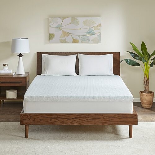 Sleep Philosophy 2" Gel Memory Foam Mattress Topper with 3M Cover, One Size, White