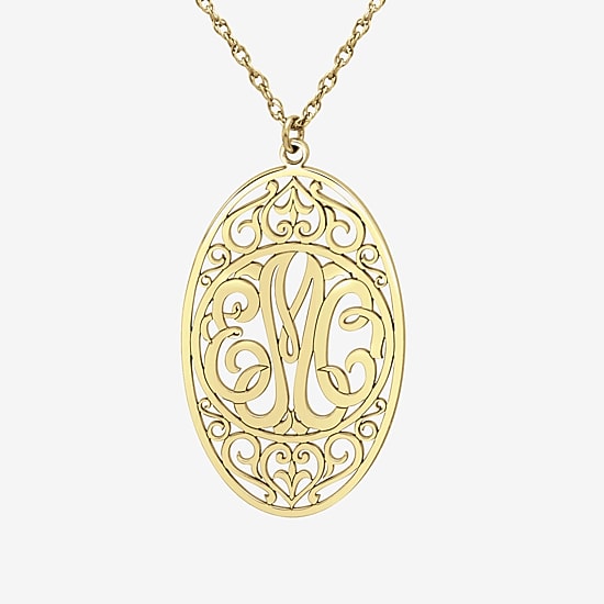Womens 10K Gold or 24K Gold Over Silver Pendant Necklace