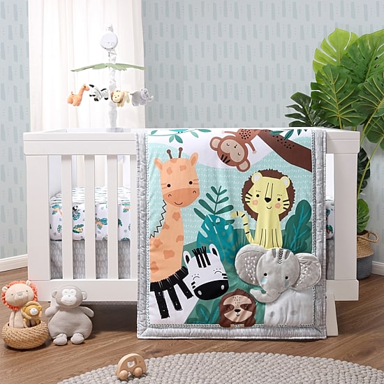 The Peanutshell Safari Adventures 3-pc. Crib Bedding Set