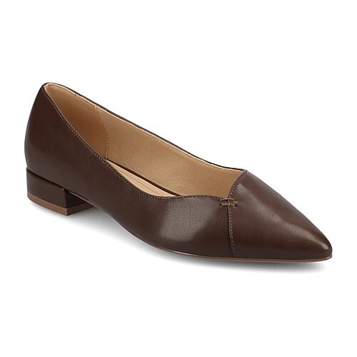Journee Collection Carmin Womens Pointed Closed Toe Ballet Flats, 10 Wide, Brown