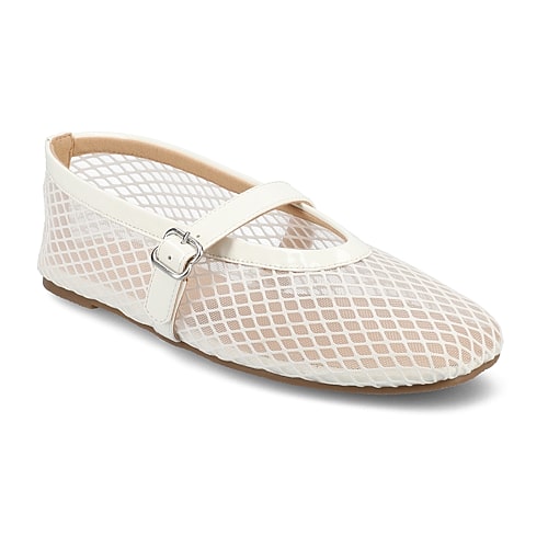 Journee Collection Casha Womens Square Closed Toe Ballet Flats, 12 Medium, White