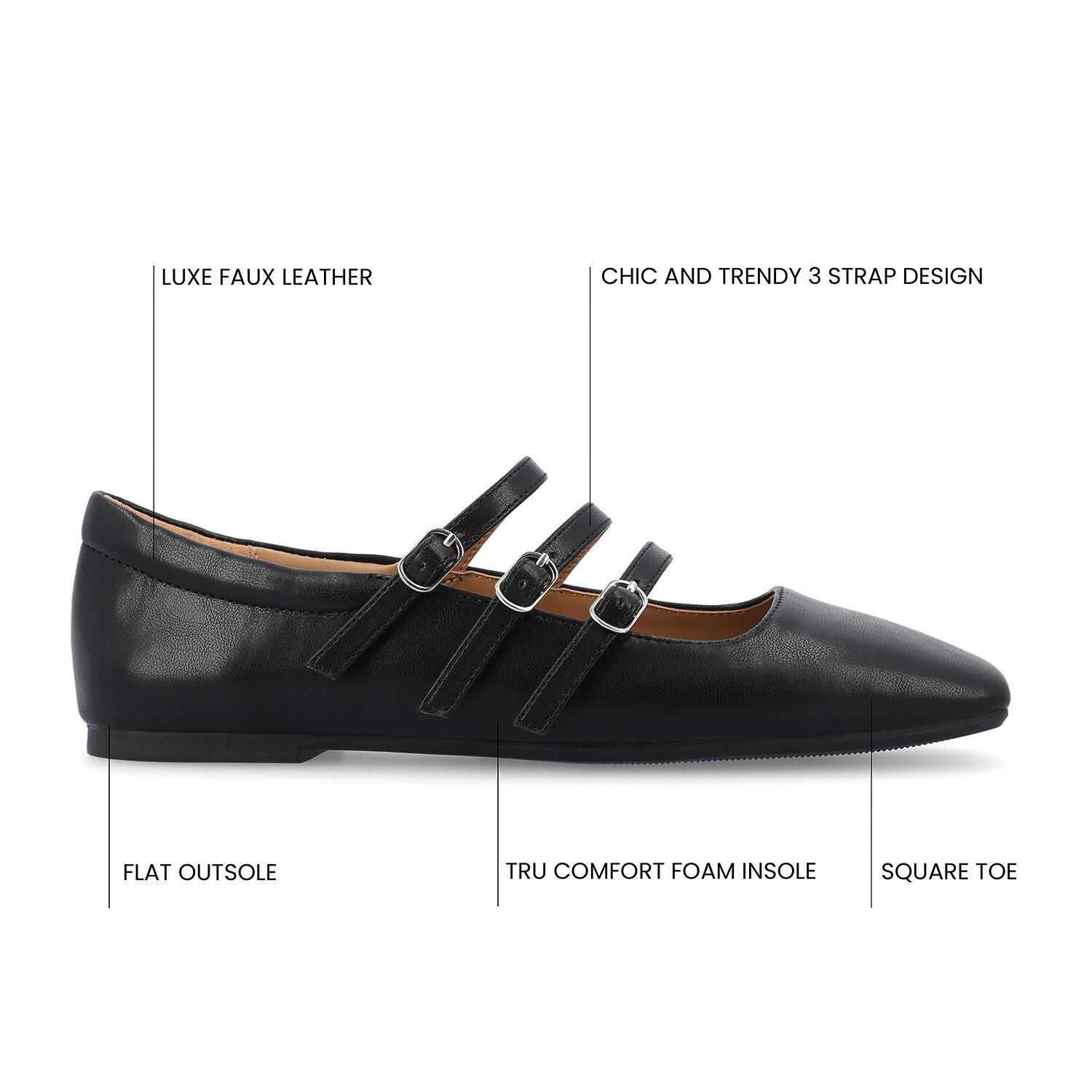 Journee Collection Darlin Womens Square Mary Jane Shoes