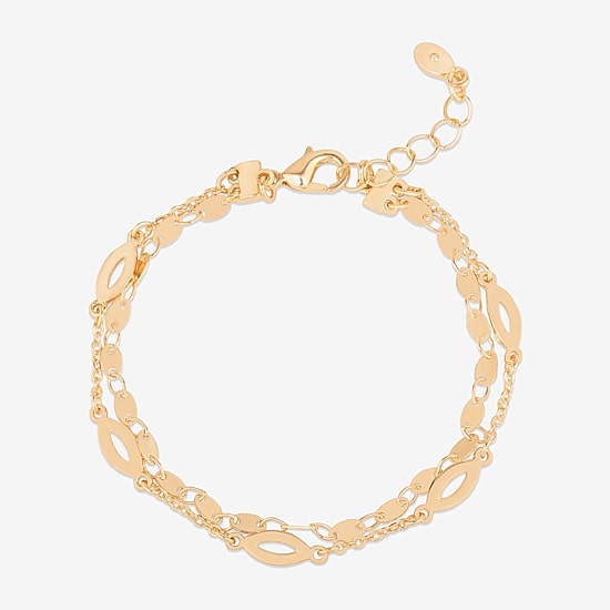 Bijoux Bar Delicates Womens 7.5 Inch Solid Link Chain Bracelet