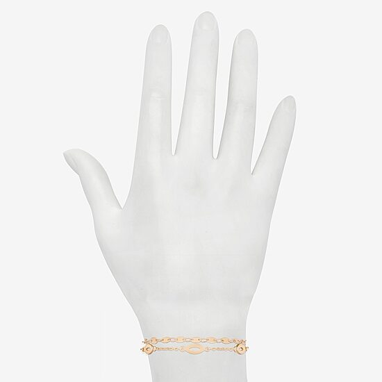 Bijoux Bar Delicates Womens 7.5 Inch Solid Link Chain Bracelet