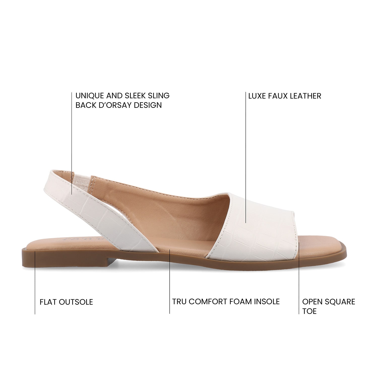 Journee Collection Womens Brinsley Slingback Strap Flat Sandals