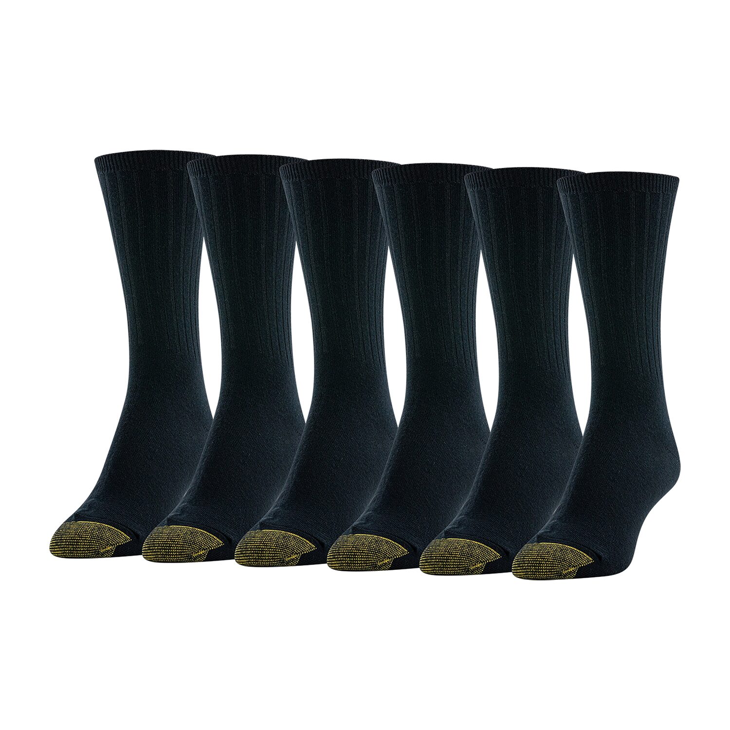 Gold Toe Ribbed Womens 6 Pair Crew Socks