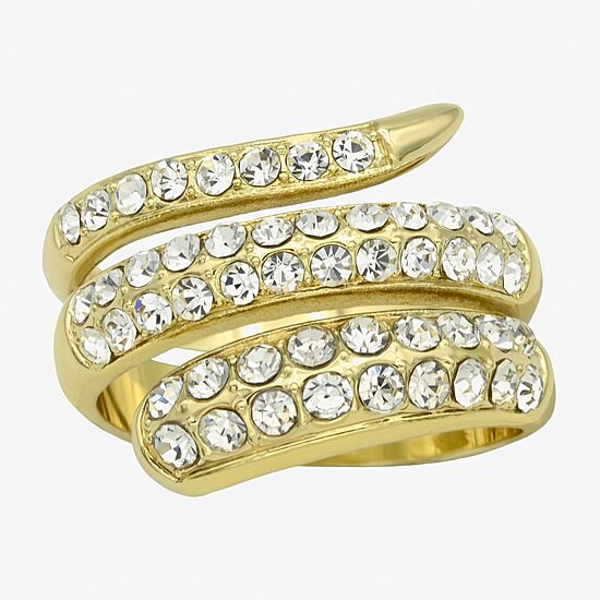 Sparkle Allure Snake Wrap Womens 9M Crystal 14K Gold Over Brass Bypass  Band
