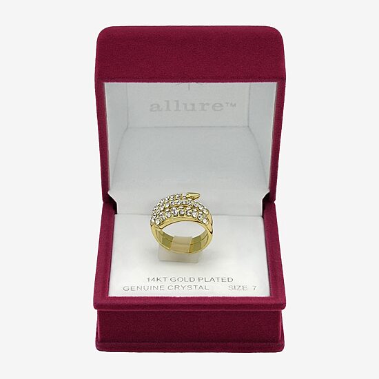 Sparkle Allure Snake Wrap Womens 9M Crystal 14K Gold Over Brass Bypass  Band