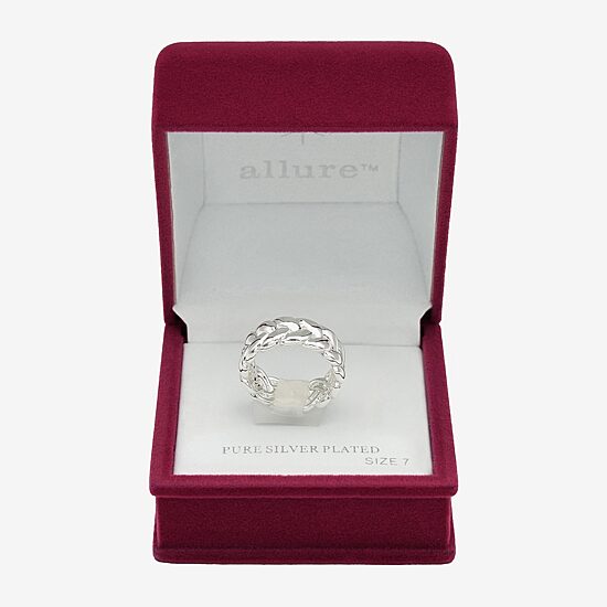 Sparkle Allure Womens 7.5MM Pure Silver Over Brass Band