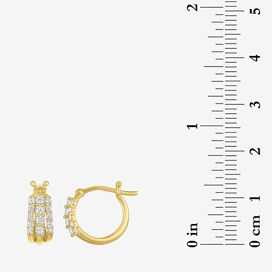 (G-H / I1-I2) Womens 1/3 CT. T.W. Lab Grown White Diamond 10K Gold 12.1mm Hoop Earrings