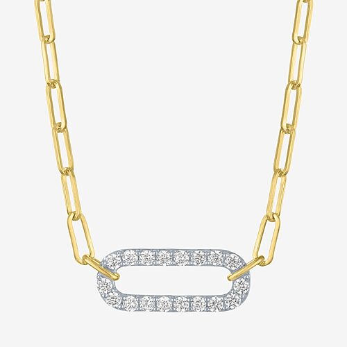 Diamond Addiction (G-H / I1-I2) Womens 1/3 CT. T.W. Lab Grown White Diamond 10K Gold Paperclip 18 Inch Pendant Necklace, One Size