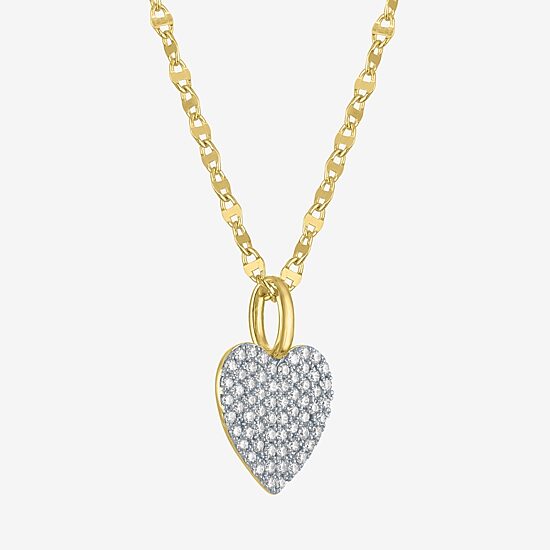 Diamond Addiction (G-H Womens 1/3 CT. T.W. Lab Grown White Diamond 10K Gold Heart 16 Inch Pendant Necklace