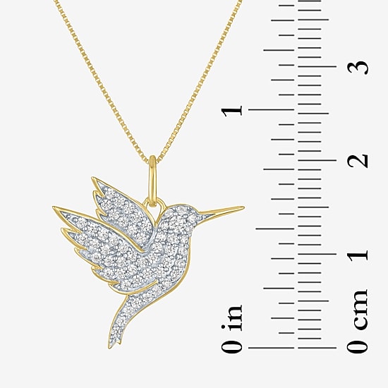 (G-H / I1-I2) Hummingbird Womens 1/3 CT. T.W. Lab Grown White Diamond 10K Gold 16 Inch Pendant Necklace