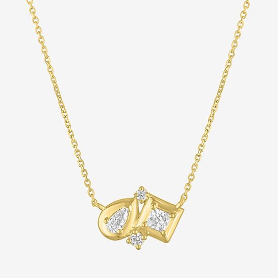 Diamond Addiction (G-H Womens 1/3 CT. T.W. Lab Grown White Diamond 10K Gold Pear 16 Inch Pendant Necklace