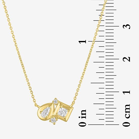 Diamond Addiction (G-H Womens 1/3 CT. T.W. Lab Grown White Diamond 10K Gold Pear 16 Inch Pendant Necklace