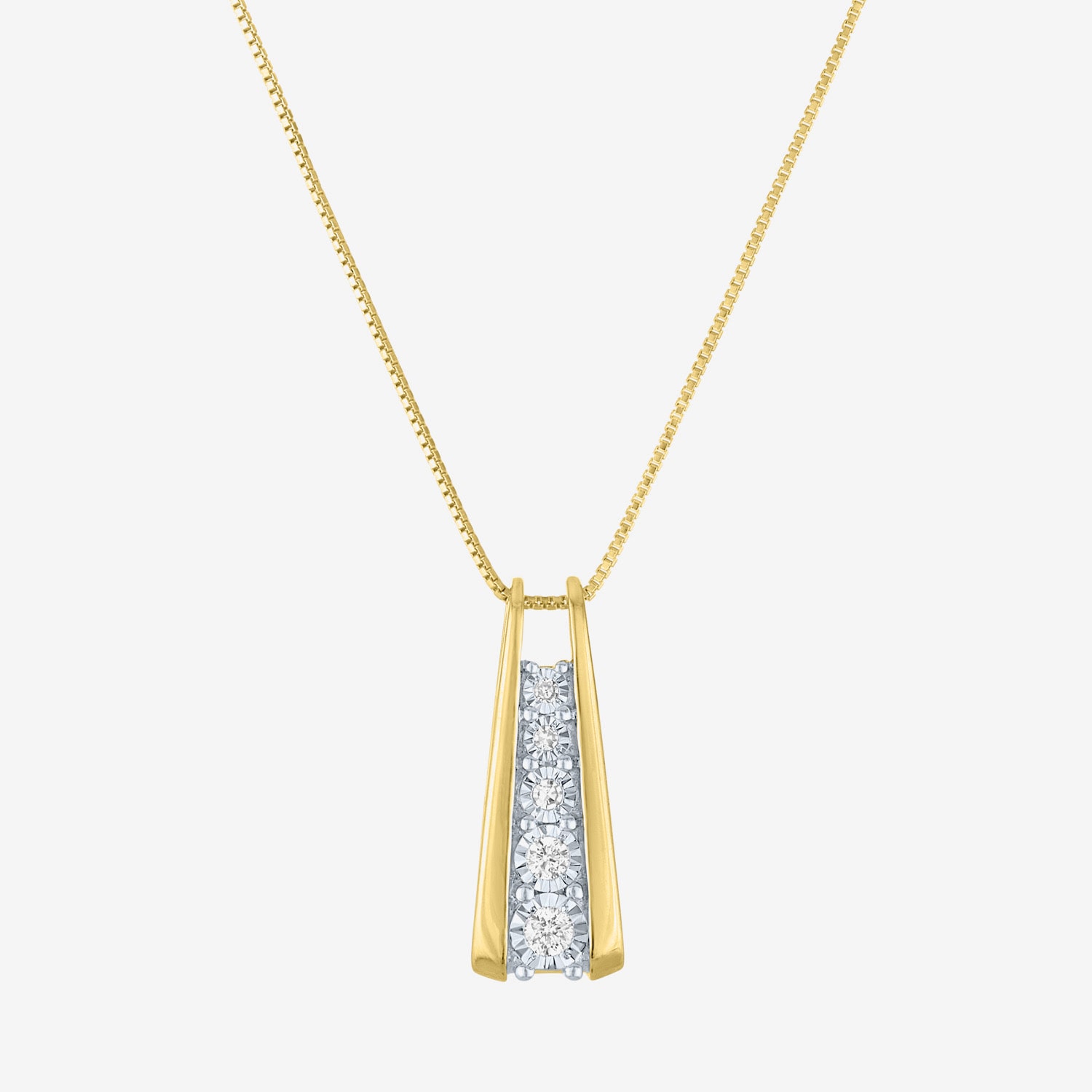 Yes Please! (G-H / I1-I2) Womens 1/10 CT. T.W. Lab Grown White Diamond 14K Gold Over Silver Sterling Silver 18 Inch Pendant Necklace