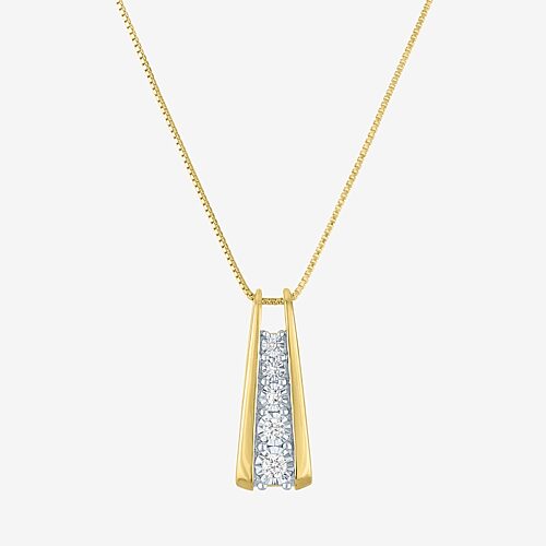 Yes Please! (G-H / I1-I2) Womens 1/10 CT. T.W. Lab Grown White Diamond 14K Gold Over Silver Sterling Silver 18 Inch Pendant Necklace, One Size