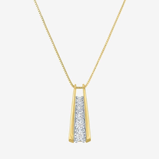 Yes Please! (G-H / I1-I2) Womens 1/10 CT. T.W. Lab Grown White Diamond 14K Gold Over Silver Sterling Silver 18 Inch Pendant Necklace