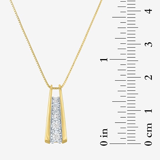Yes Please! (G-H / I1-I2) Womens 1/10 CT. T.W. Lab Grown White Diamond 14K Gold Over Silver Sterling Silver 18 Inch Pendant Necklace