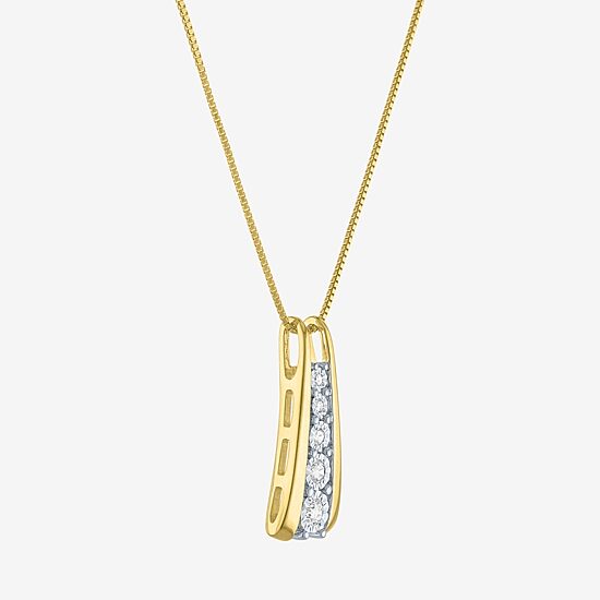 Yes Please! (G-H / I1-I2) Womens 1/10 CT. T.W. Lab Grown White Diamond 14K Gold Over Silver Sterling Silver 18 Inch Pendant Necklace