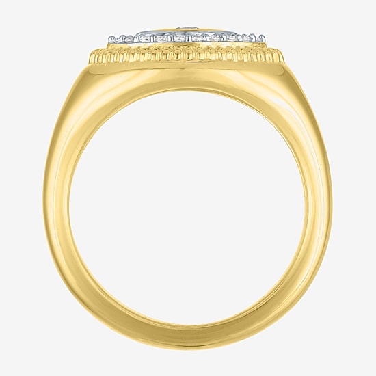 Diamond Addiction (G-H, I1-I2) Womens 1/6 CT. T.W. Lab Grown White Diamond 14K Gold Over Silver Sterling Silver Evil Eye Cocktail Ring