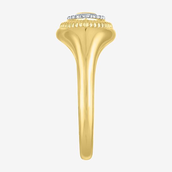 Diamond Addiction (G-H, I1-I2) Womens 1/6 CT. T.W. Lab Grown White Diamond 14K Gold Over Silver Sterling Silver Evil Eye Cocktail Ring