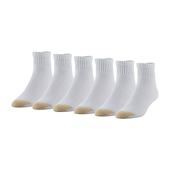 Gold Toe Athletic Sport Mens Breathable Multi-Pack 6 Pair Quarter Ankle Socks