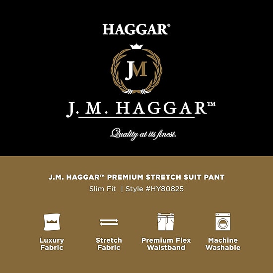 Haggar JMH 4 Way Stretch Houndstooth Mens Slim Fit Flat Front Suit Pant
