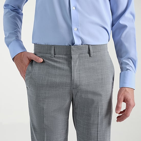 Haggar JMH 4 Way Stretch Houndstooth Mens Slim Fit Flat Front Suit Pant
