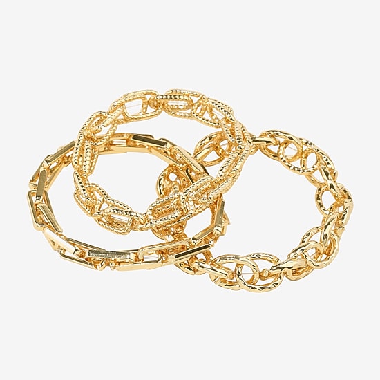 Bijoux Bar Gold Tone Womens 3-pc. Bracelet Set