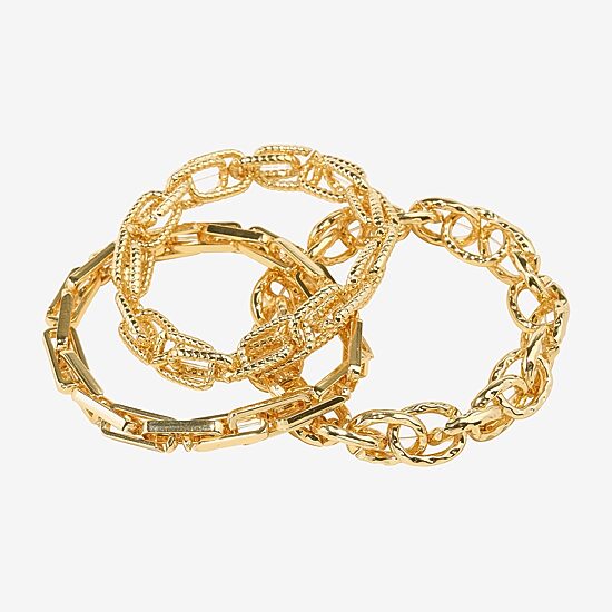 Bijoux Bar Gold Tone Womens 3-pc. Bracelet Set