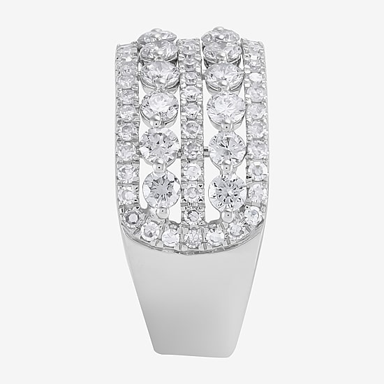 (H-I / Si1-Si2) Womens 5.5MM 2 CT. T.W. Lab Grown White Diamond 10K Gold Anniversary Band