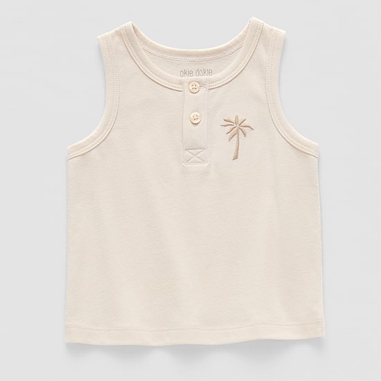 Okie Dokie Baby Boys Henley Neck Sleeveless Tank Top