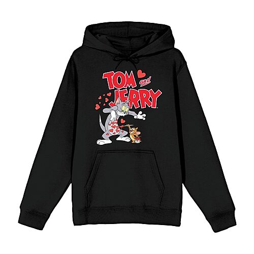 Bioworld Womens Juniors Long Sleeve Tom And Jerry Fleece Hoodie In Black