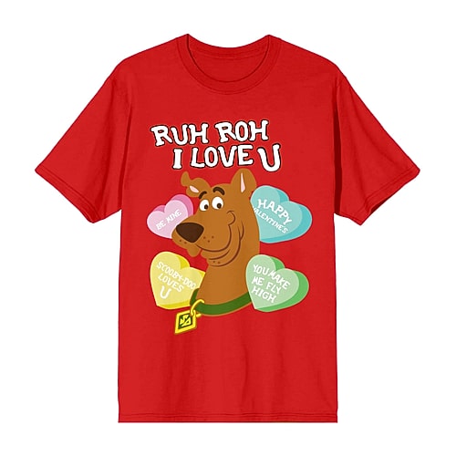 Bioworld Womens Juniors Crew Neck Short Sleeve Scooby Doo T-shirt In Red