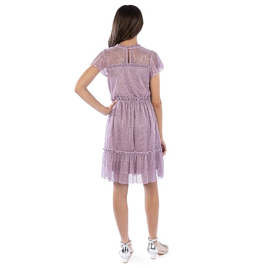 Speechless Big Kid Girls Embellished Flutter Short Sleeve Party Dress