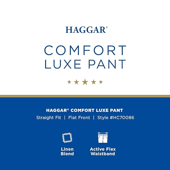 Haggar Comfort Luxe Mens Straight Fit Flat Front Pant