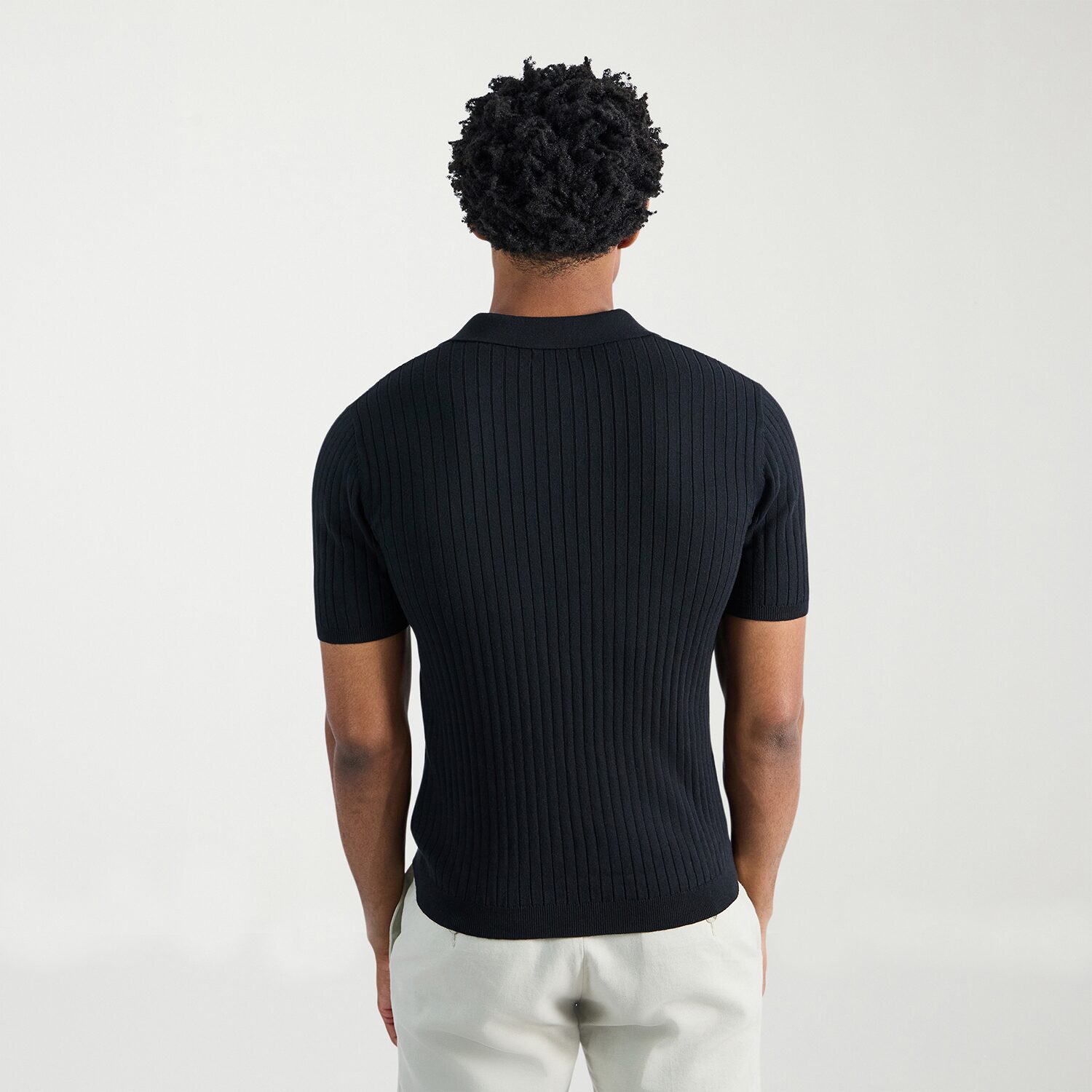 Haggar Johnny Collar Ribbed Mens Short Sleeve Polo Sweater